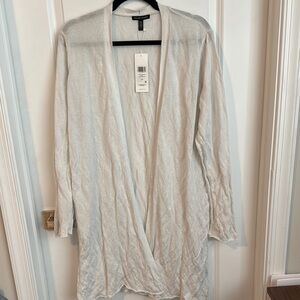 Eileen Fisher Cream Open Front Cardigan